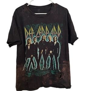Vintage‎ Def Leppard 2012 Tour T-Shirt Hanes Medium Double-Sided Thrashed Band T